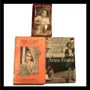 JEWISH HOLOCAUST Anne Frank three 3 Books teacher LOT Older Kids Books Biography